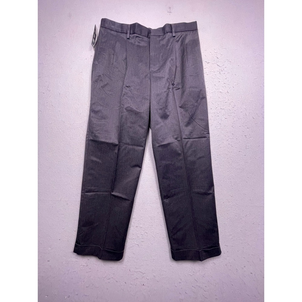 Dockers Classic Fit Pleated Trousers Charcoal Grey W33 L30 Mens